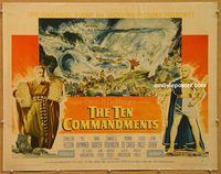 y454 TEN COMMANDMENTS style A half-sheet movie poster '56 Charlton Heston
