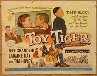 y473 TOY TIGER half-sheet movie poster '56 Jeff Chandler, Laraine Day