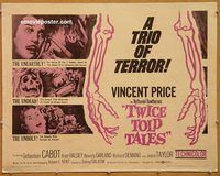 y480 TWICE TOLD TALES half-sheet movie poster '63 Vincent Price horror!