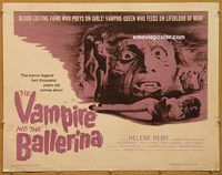 y489 VAMPIRE & THE BALLERINA half-sheet movie poster '62 Helene Remy