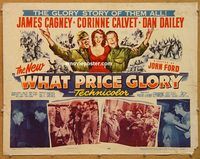 y505 WHAT PRICE GLORY half-sheet movie poster '52 James Cagney