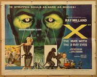 y519 X THE MAN WITH THE X-RAY EYES half-sheet movie poster '63 Corman