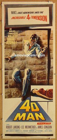 w045 4D MAN insert movie poster '59 Robert Lansing, Lee Meriwether