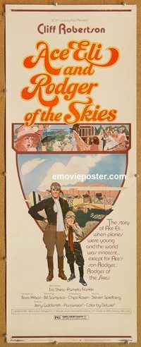 w049 ACE ELI & RODGER OF THE SKIES insert movie poster '72 Spielberg