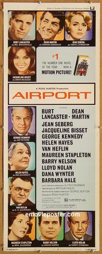 w053 AIRPORT insert movie poster '70 Burt Lancaster, Dean Martin