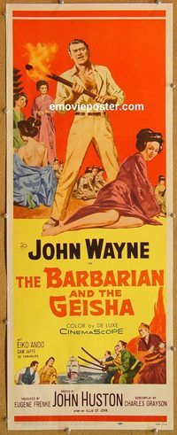 w080 BARBARIAN & THE GEISHA insert movie poster '58 John Wayne, Ando