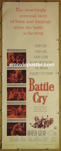 w085 BATTLE CRY insert movie poster R60 Van Heflin, Tab Hunter