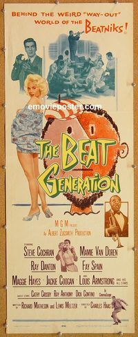 w088 BEAT GENERATION insert movie poster '59 Van Doren, beatniks!