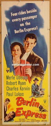 w091 BERLIN EXPRESS insert movie poster '48 Merle Oberon, Robert Ryan