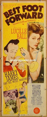 w093 BEST FOOT FORWARD insert movie poster '43 Lucy, Hirschfeld art!