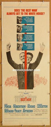 w094 BEST MAN insert movie poster '64 Henry Fonda, Gore Vidal