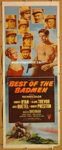 w095 BEST OF THE BADMEN insert movie poster '51 Robert Ryan, Trevor