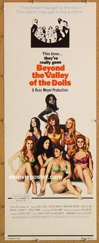 w096 BEYOND THE VALLEY OF THE DOLLS insert movie poster '70 sexy!