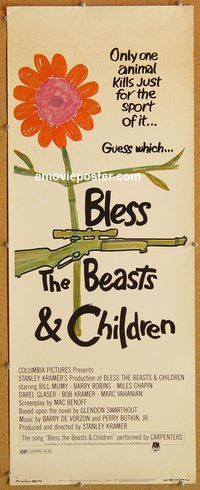 w104 BLESS THE BEASTS & CHILDREN insert movie poster '71 Kramer