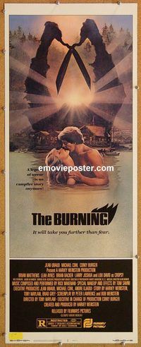 w116 BURNING insert movie poster '81 horror, not Friday the 13th!