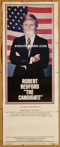 w125 CANDIDATE insert movie poster '72 Robert Redford, Peter Boyle
