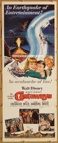 w276 IN SEARCH OF THE CASTAWAYS insert movie poster '62 Hayley Mills