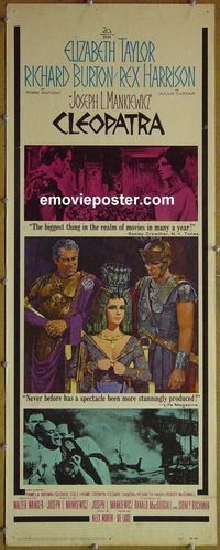 w133a CLEOPATRA insert movie poster '64 Elizabeth Taylor, Burton