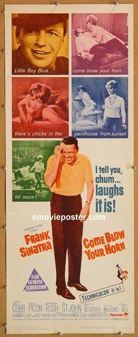 w134 COME BLOW YOUR HORN insert movie poster '63 Frank Sinatra