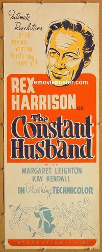 w136 CONSTANT HUSBAND insert movie poster '55 Rex Harrison, English!
