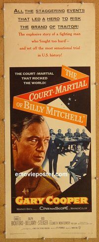 w138 COURT-MARTIAL OF BILLY MITCHELL insert movie poster '56 Cooper