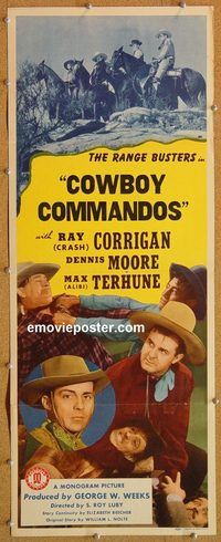 w141 COWBOY COMMANDOS insert movie poster '43 The Range Busters!