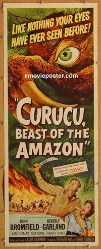 w146 CURUCU BEAST OF THE AMAZON insert movie poster '56 Garland