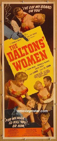 w150 DALTONS' WOMEN insert movie poster '50 Tom Neal, Pamela Blake