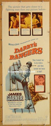 w152 DARBY'S RANGERS insert movie poster '58 James Garner, Warden