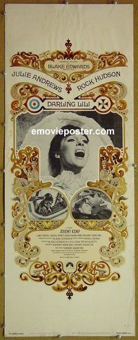 w153 DARLING LILI insert movie poster '70 Julie Andrews, Rock Hudson
