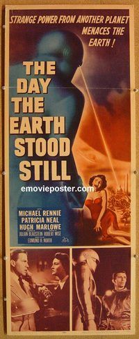 w156 DAY THE EARTH STOOD STILL insert movie poster '51 classic!