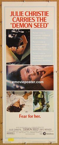 w162 DEMON SEED insert movie poster '77 Julie Christie sci-fi!