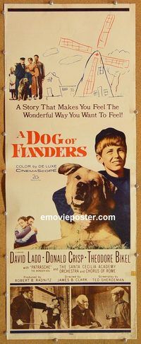 w169 DOG OF FLANDERS insert movie poster '59 David Ladd, Crisp