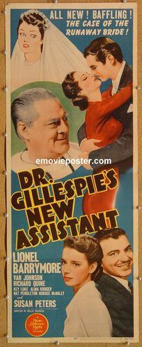 w172 DR GILLESPIE'S NEW ASSISTANT insert movie poster '42 Barrymore