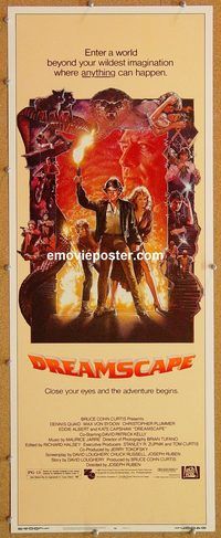 w174 DREAMSCAPE insert movie poster '84 Quaid, Drew Struzan art!