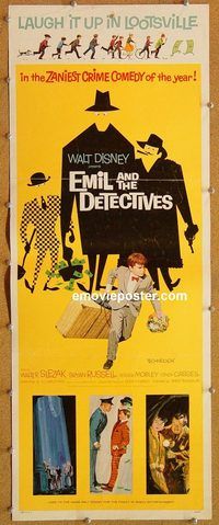 w179 EMIL & THE DETECTIVES insert movie poster '64 Walt Disney