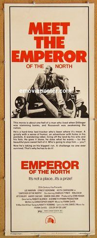 w180 EMPEROR OF THE NORTH POLE insert movie poster '73 Lee Marvin