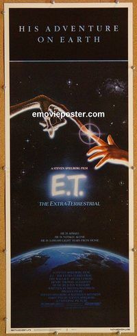 w185 ET insert movie poster '82 Steven Spielberg, Drew Barrymore