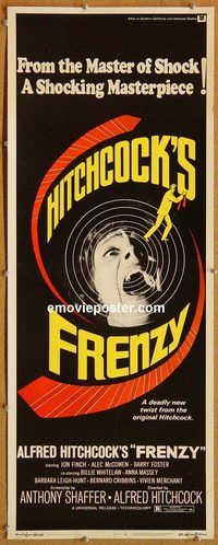 w210 FRENZY insert movie poster '72 Alfred Hitchcock, Anthony Shaffer