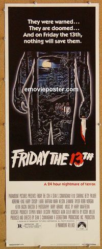 w211 FRIDAY THE 13TH insert movie poster '80 horror classic!