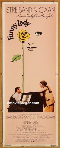 w218 FUNNY LADY insert movie poster '75 Barbra Streisand, James Caan