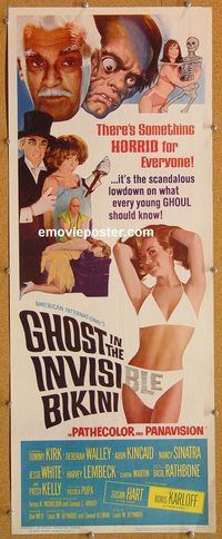 w222 GHOST IN THE INVISIBLE BIKINI insert movie poster '66 Karloff