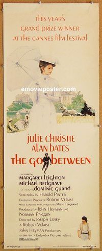 w227 GO BETWEEN insert movie poster '71 Julie Christie, Alan Bates