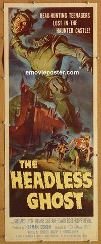 w243 HEADLESS GHOST insert movie poster '59 AIP teen horror!