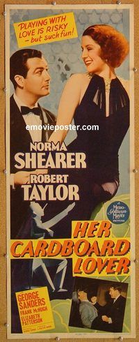 w251 HER CARDBOARD LOVER insert movie poster '42 Shearer, Taylor