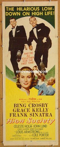 w254 HIGH SOCIETY insert movie poster '56 Frank Sinatra, Crosby
