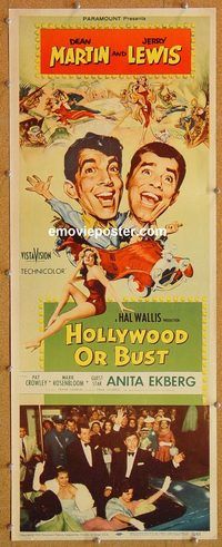 w258 HOLLYWOOD OR BUST insert movie poster '56 Martin & Lewis!