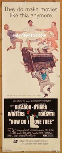 w270 HOW DO I LOVE THEE insert movie poster '70 Jackie Gleason