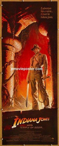 w280 INDIANA JONES & THE TEMPLE OF DOOM insert movie poster '84 Ford