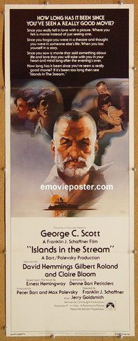 w284 ISLANDS IN THE STREAM insert movie poster '77 George C. Scott